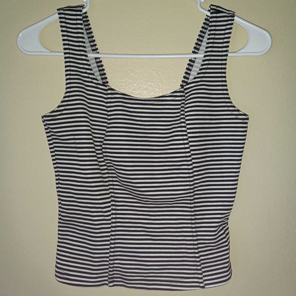 Classic Black and White Striped Tank Top